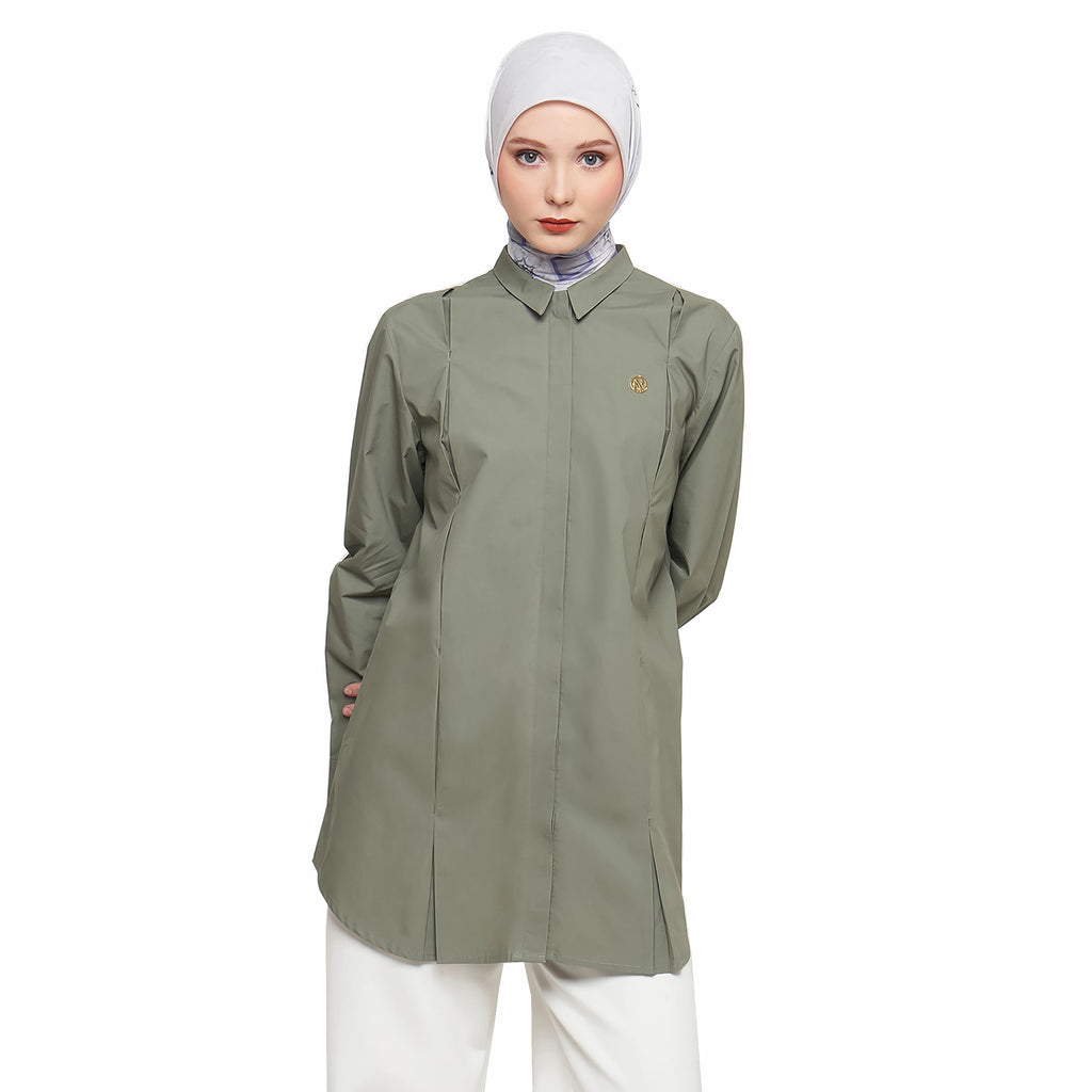 Firmed Green Shirt with Bartack