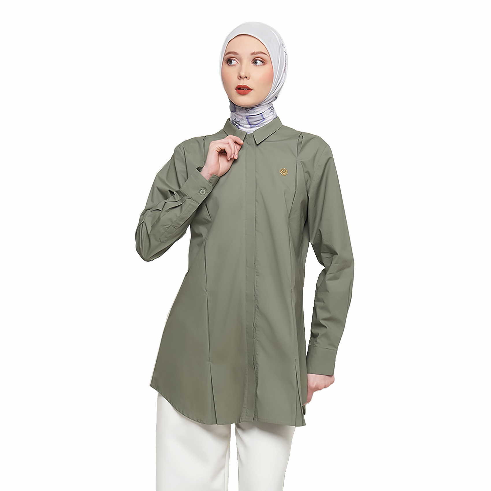Firmed Green Shirt with Bartack