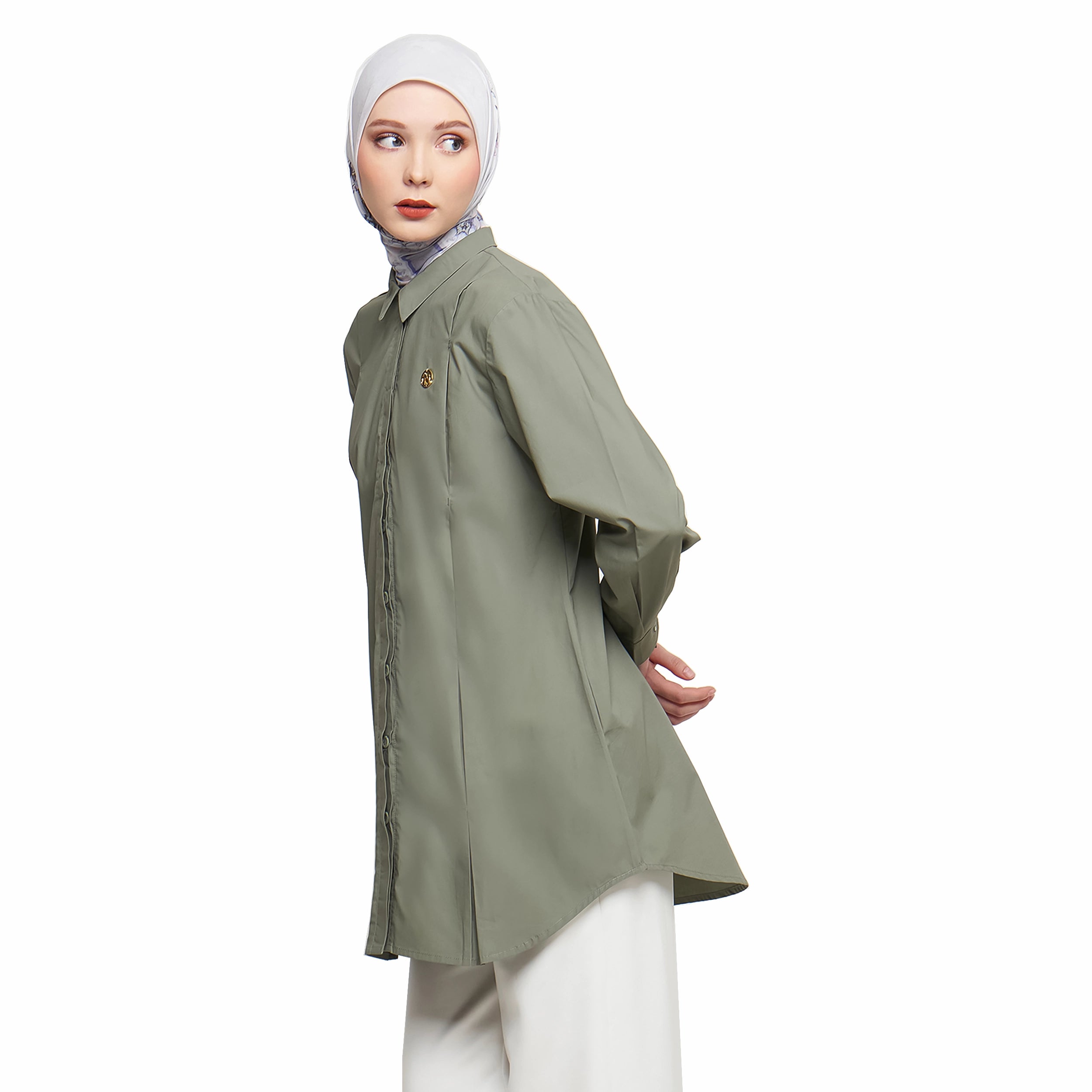 Firmed Green Shirt with Bartack