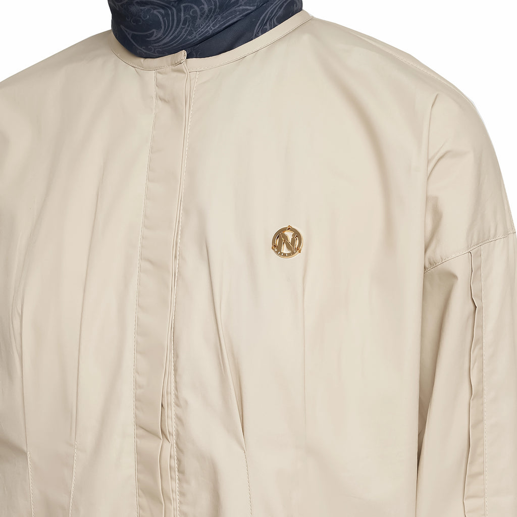 Cream Top with Body Pleats