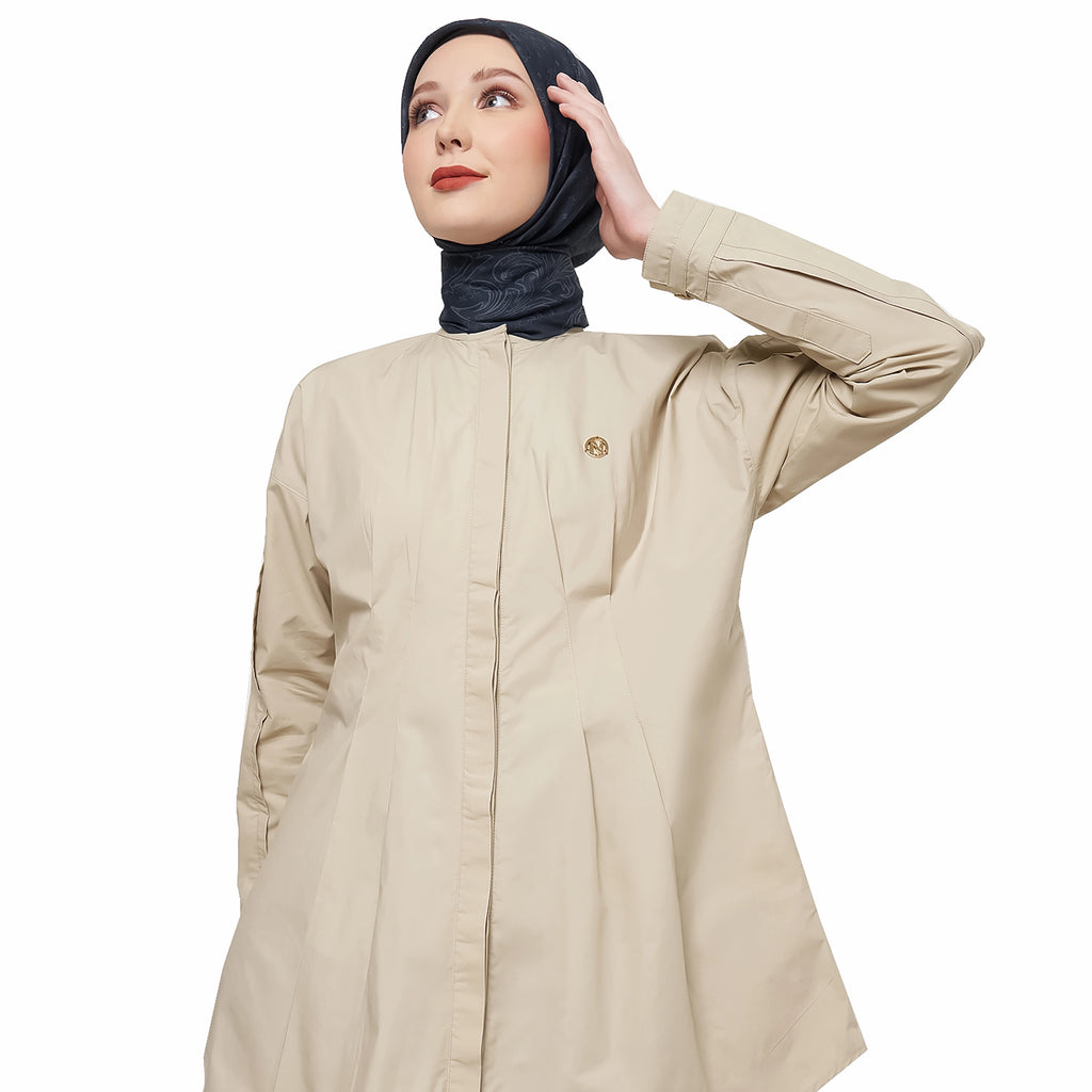 Cream Top with Body Pleats