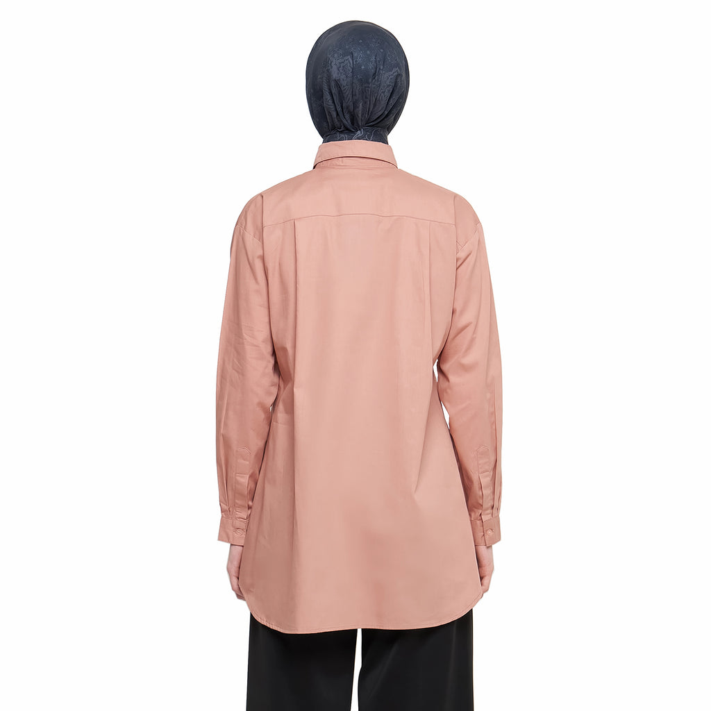 Dark Peach Shirt with Half Placket