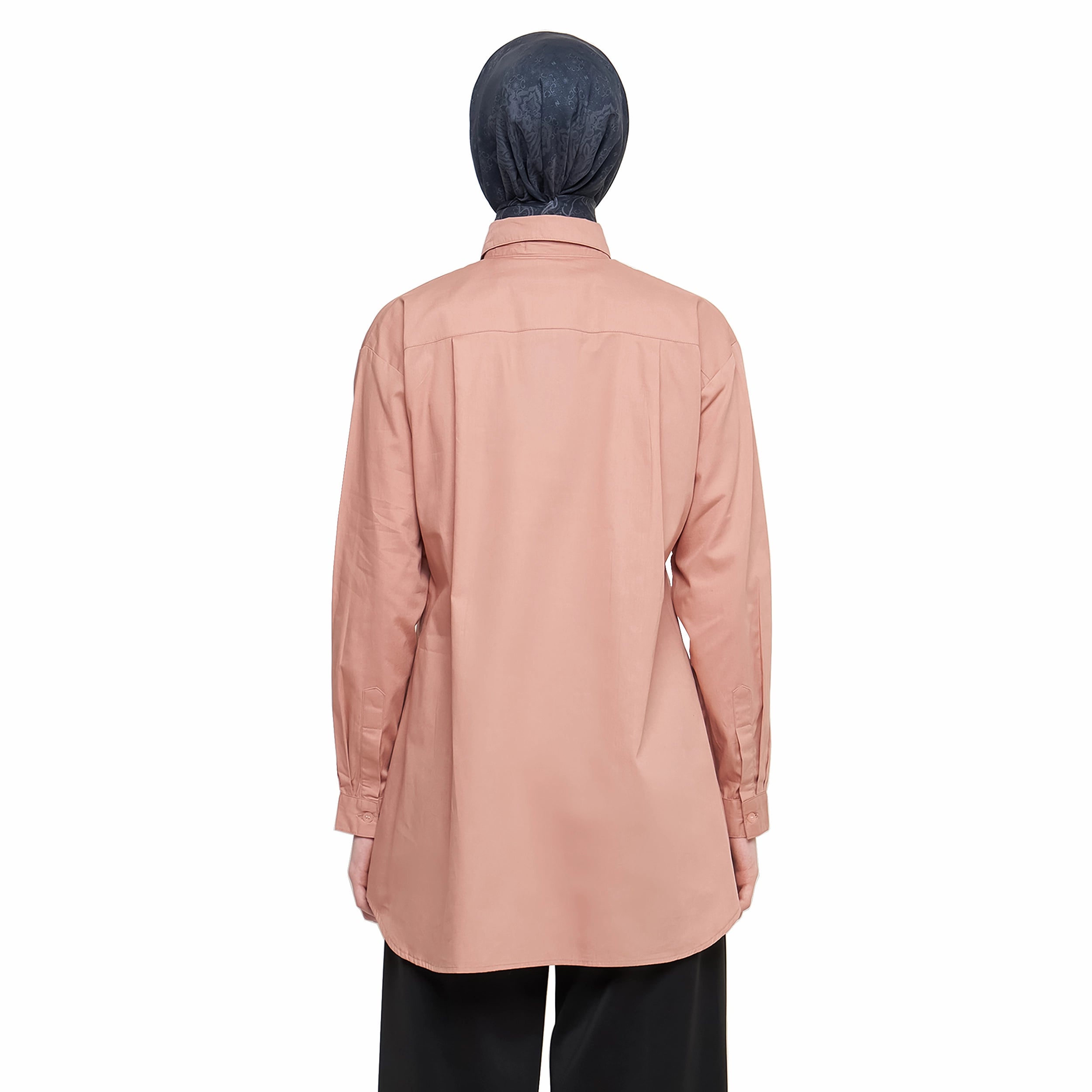 Dark Peach Shirt with Half Placket