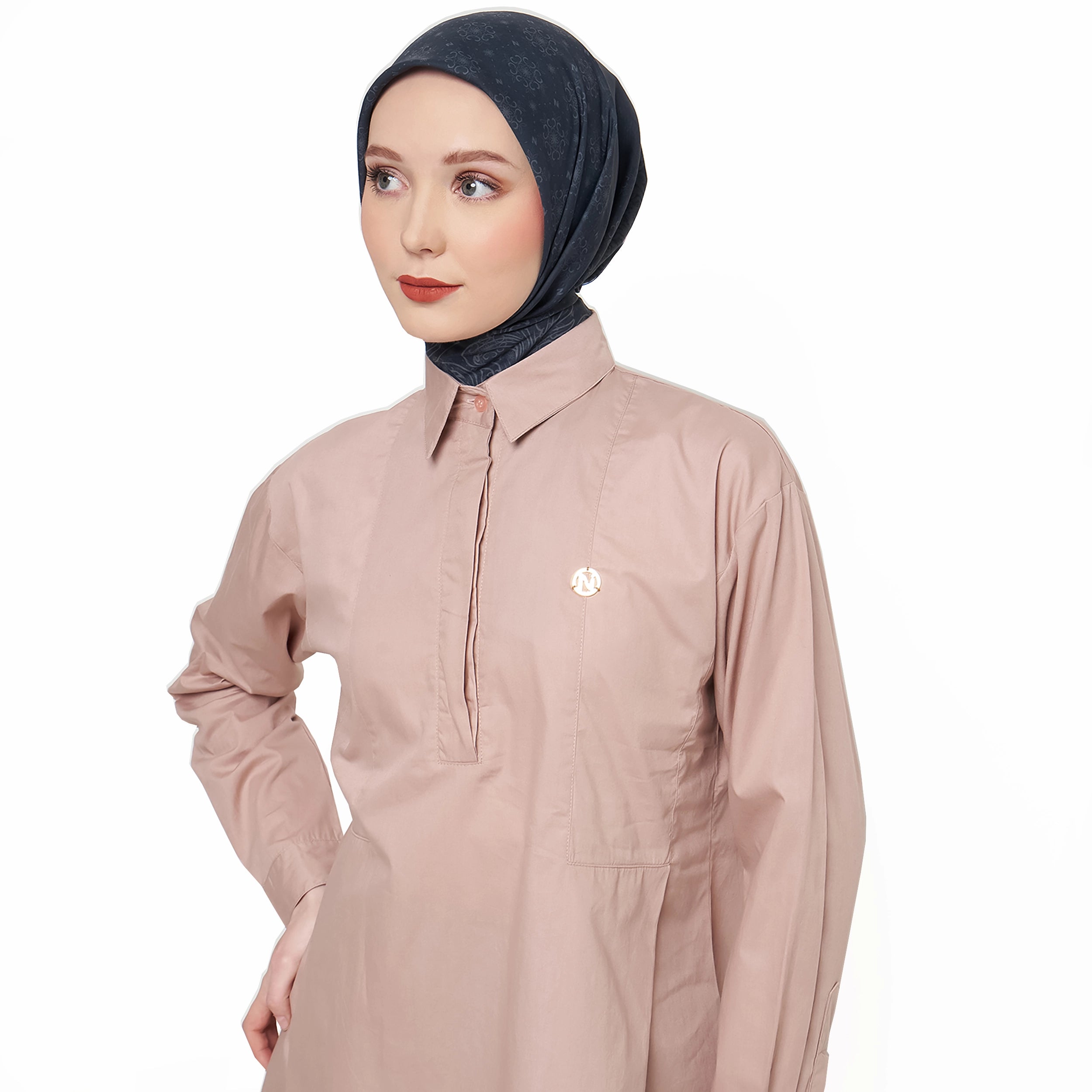 Peach Coral Shirt with Half Placket