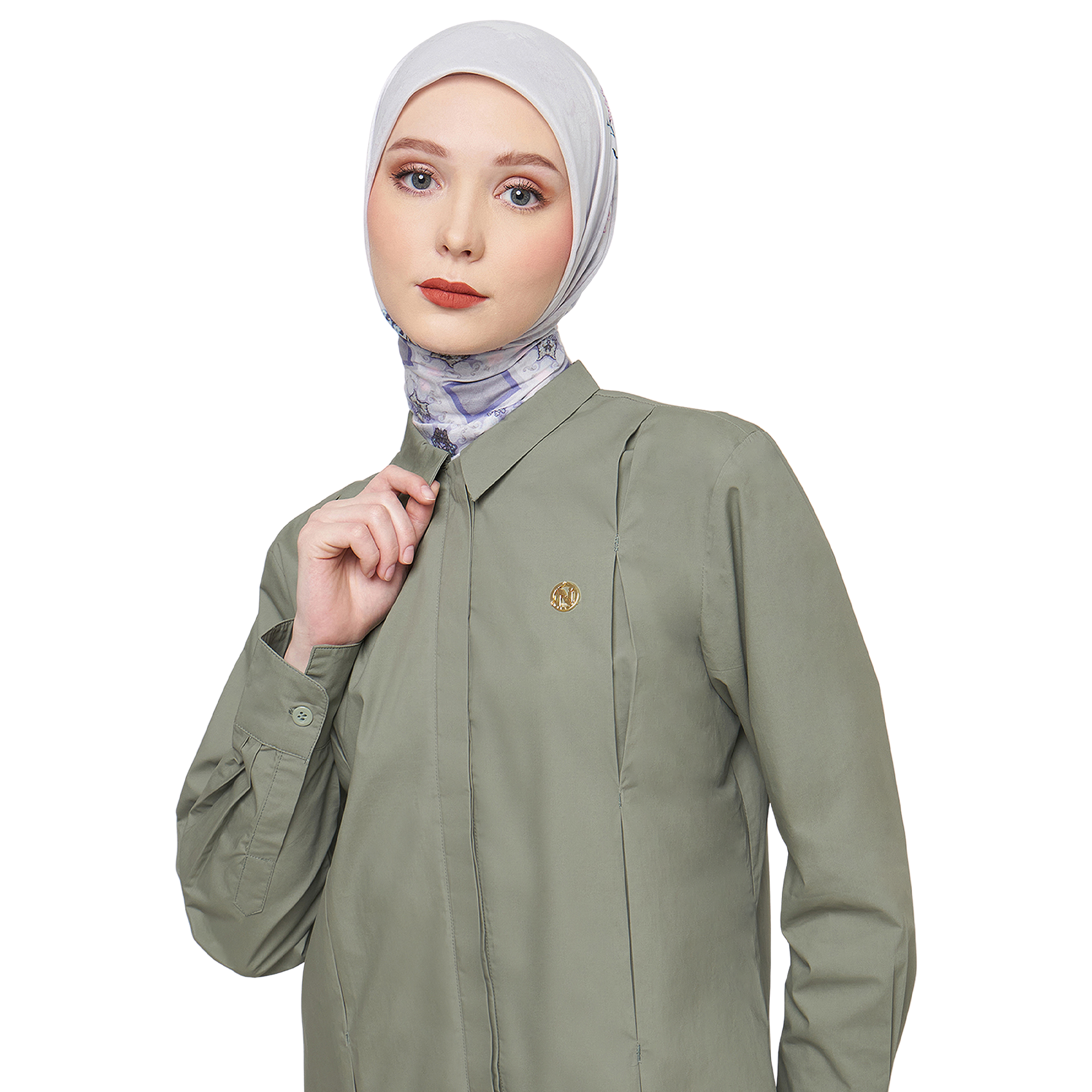 Cotton Firmed Shirt with Bartack - Green