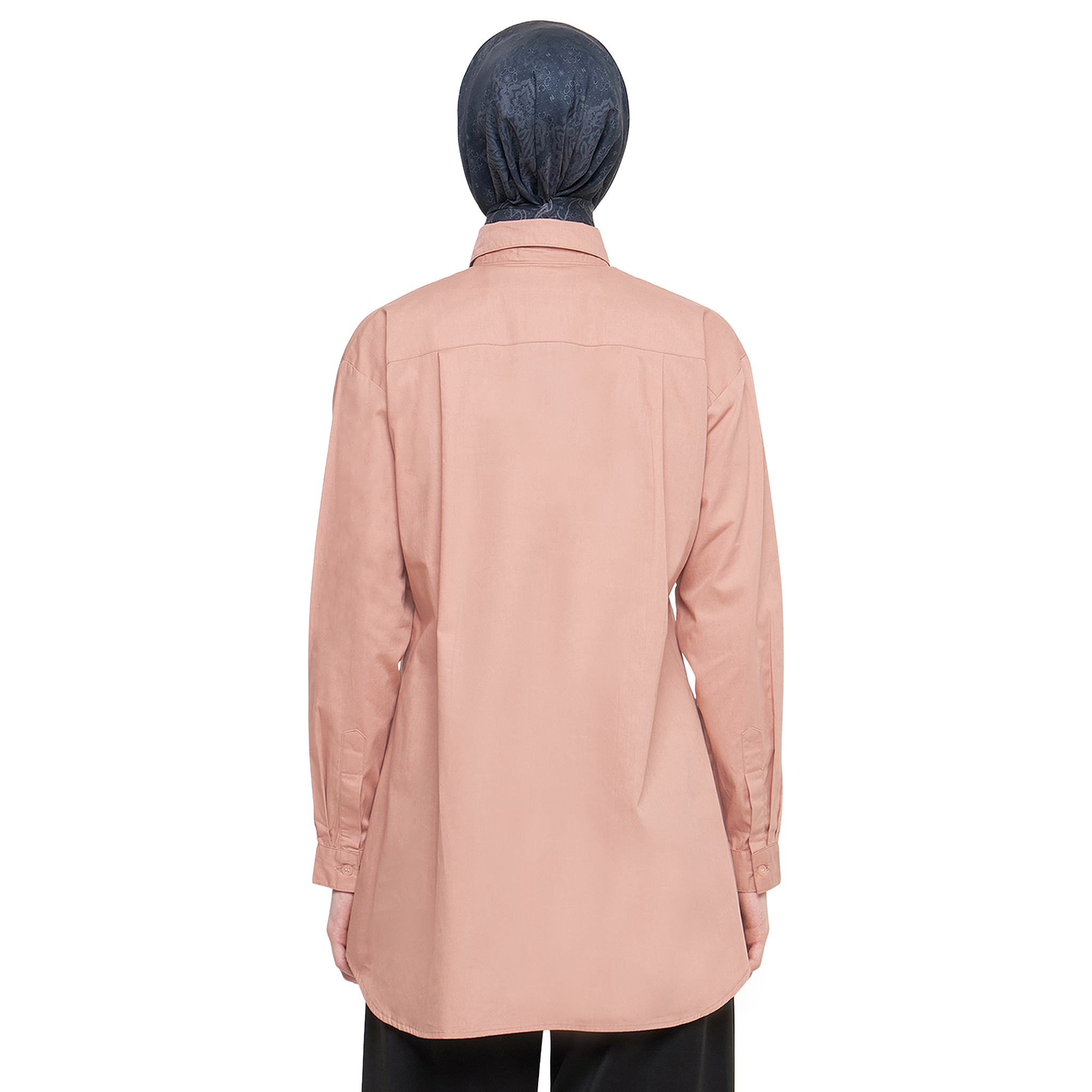 Cotton Shirt with Half Placket - Dark Peach