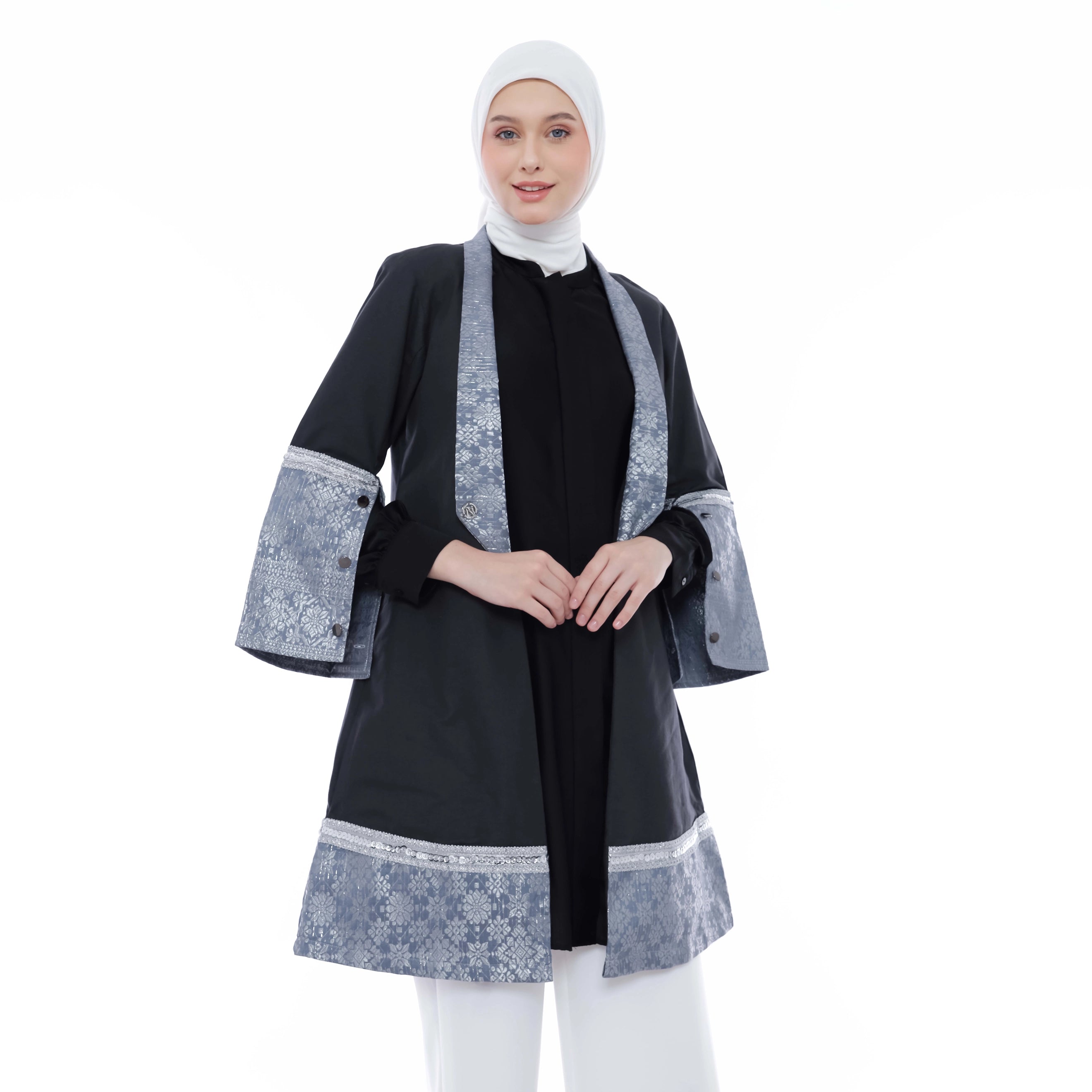 Outer Muslimah Etnik Double Tone