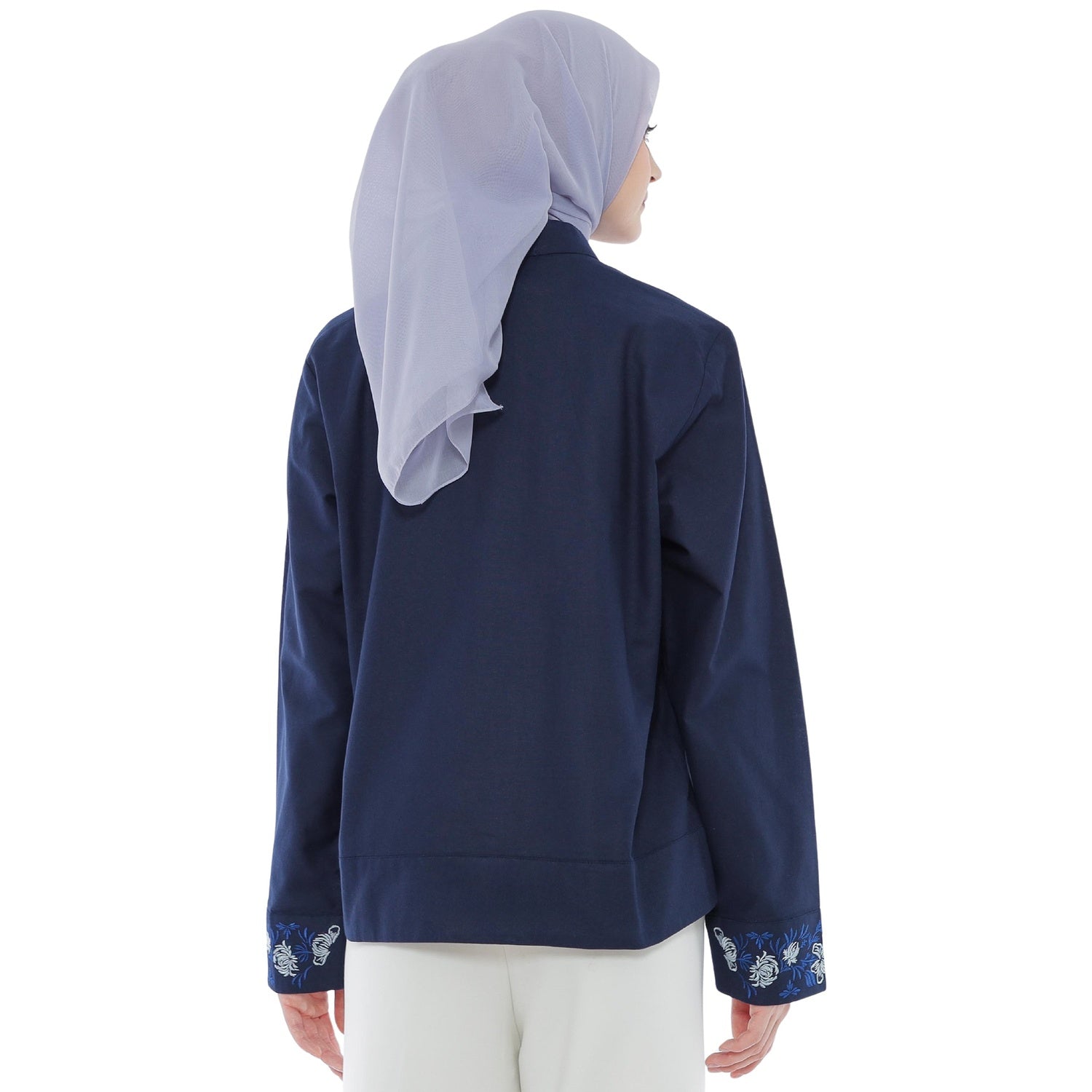 Embroidery Blouse - Navy