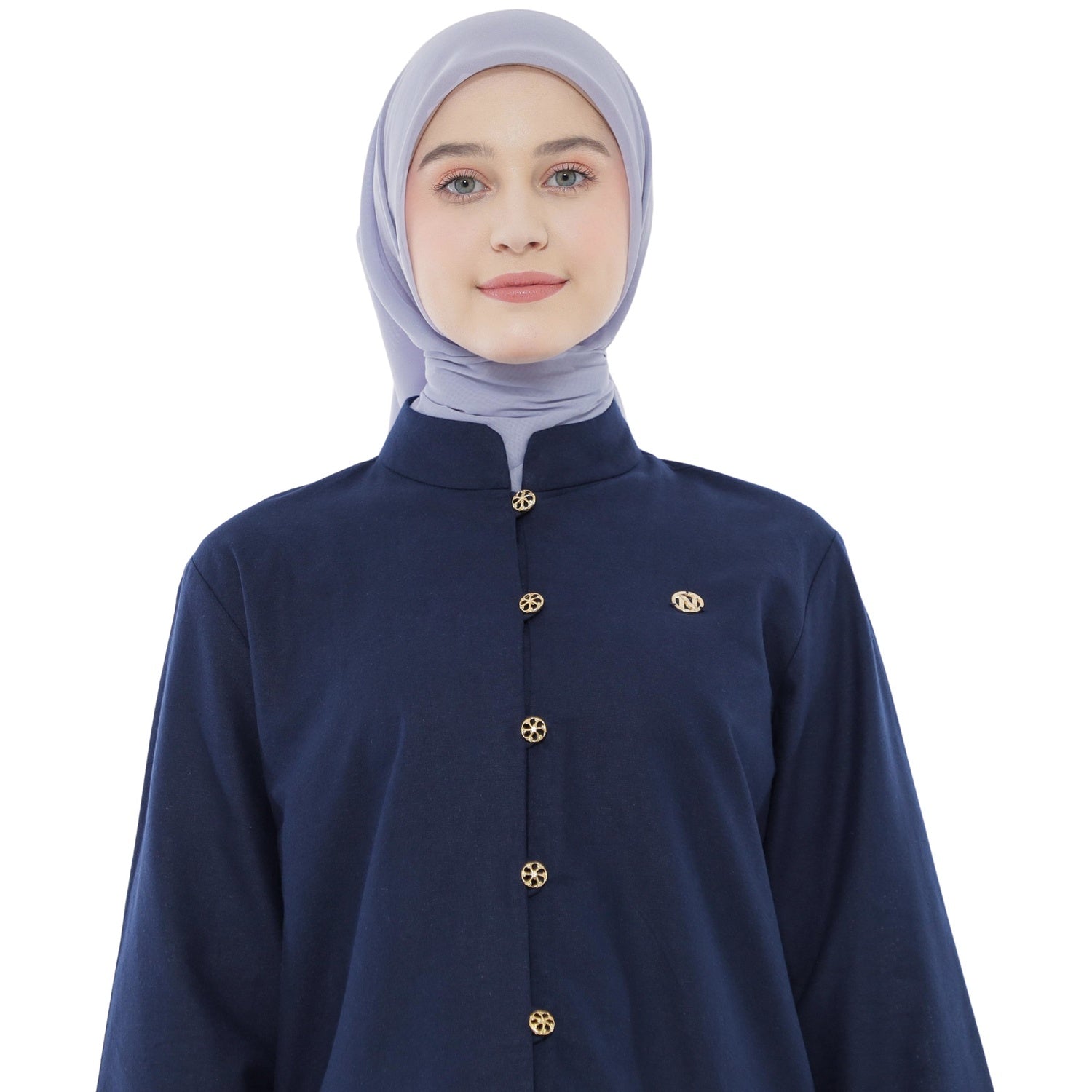 Embroidery Blouse - Navy