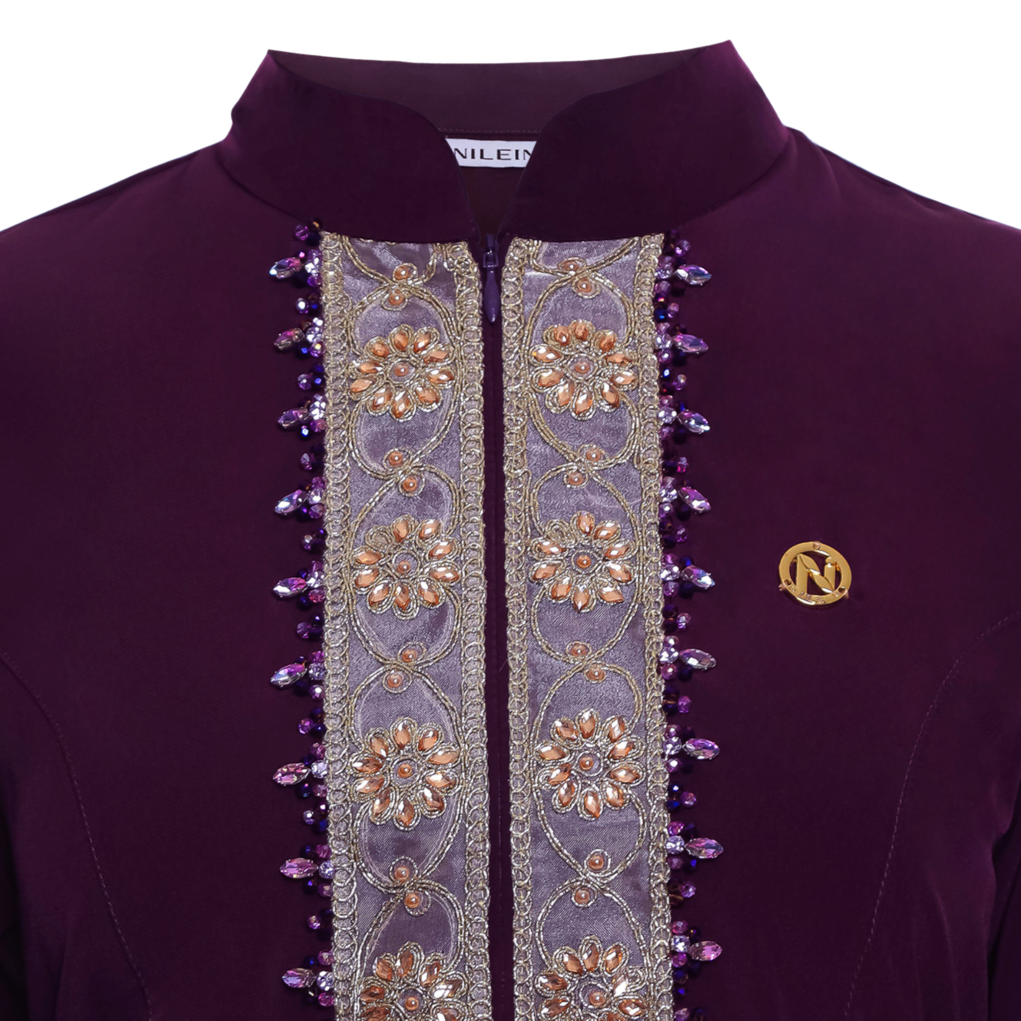 Peplum Long Dress in Premium Crepe - Violet