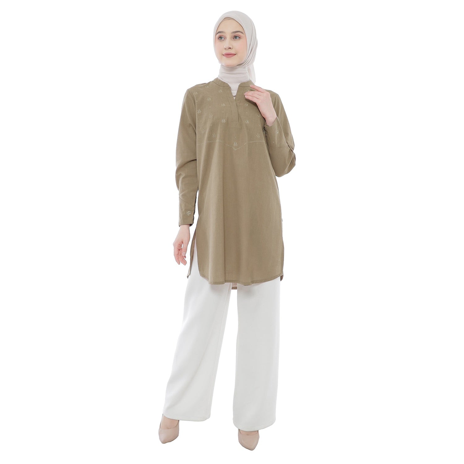 Embroidery Tunic - Cappucino