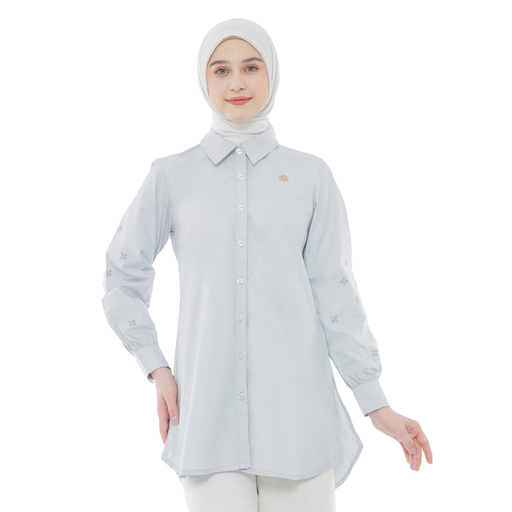 Embroidery Tunic - Soft Grey