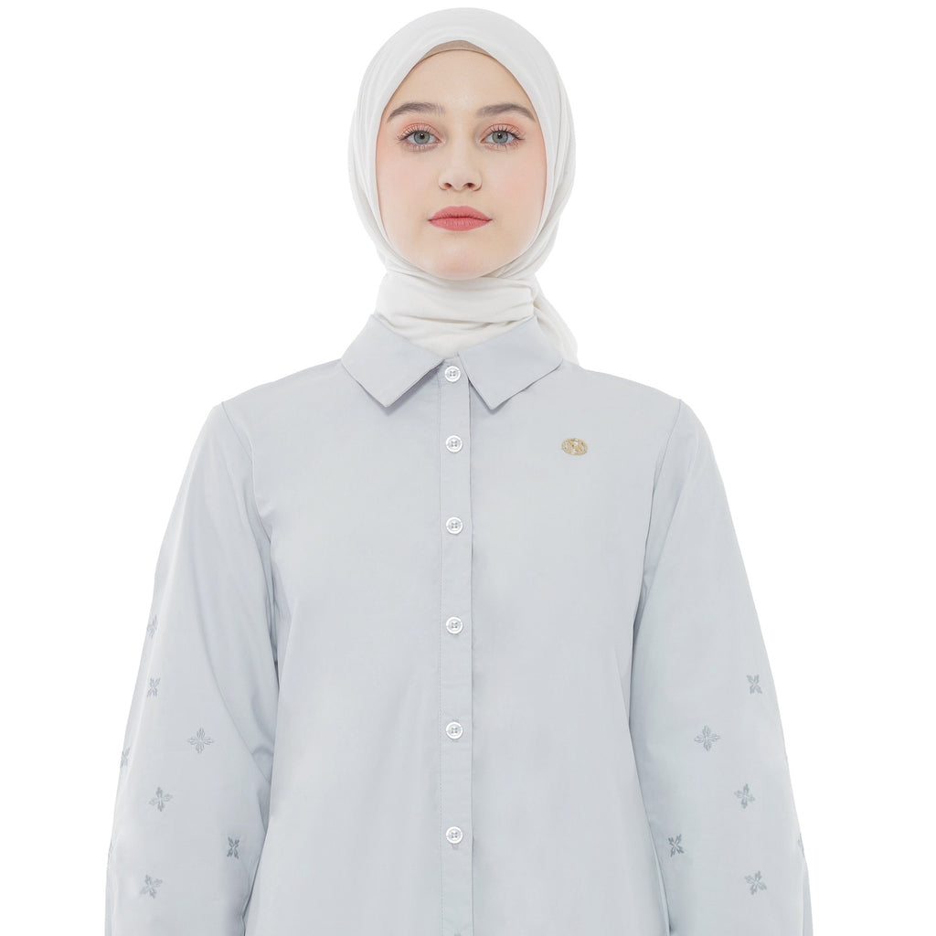 Embroidery Tunic - Soft Grey