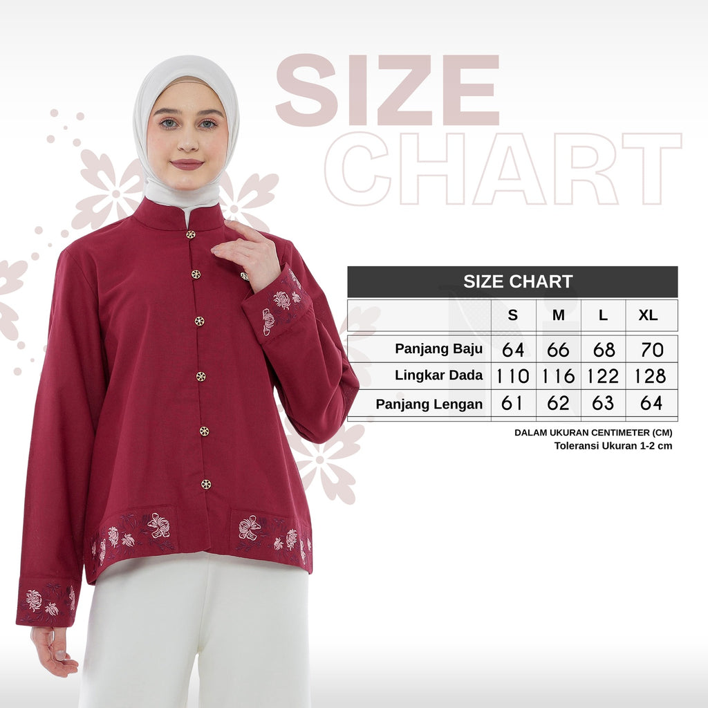 Embroidery Blouse - Maroon